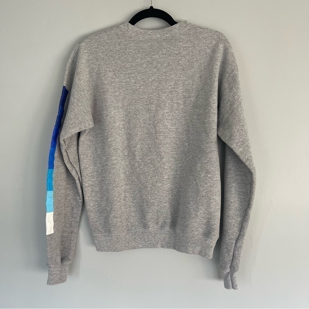 Disney Logo Crew Neck Pullover Sweatshirt Long Ombré Sleeve Cotton Blend Small - Picture 5 of 8